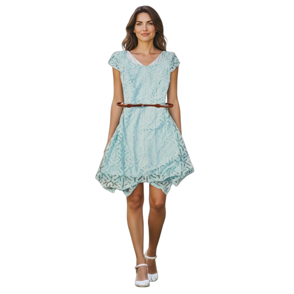 AB Studio Light Blue Lace Dress